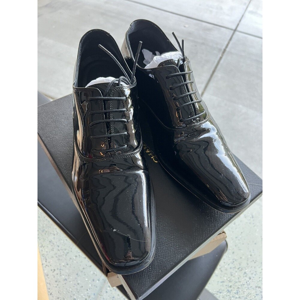Chamaripa Glossy Patent Leather Tuxedo Elevator Shoes